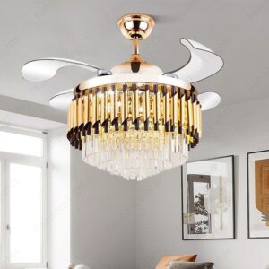 Invisible Gold Black Ceiling Fan Chand